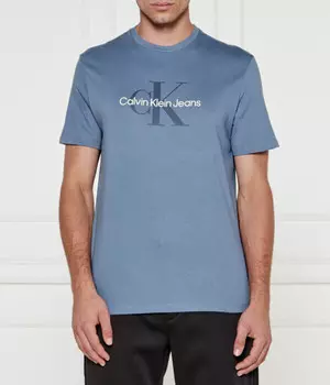 Футболка Calvin Klein Jeans Regular Fit с логотипом, сине-серебряный
