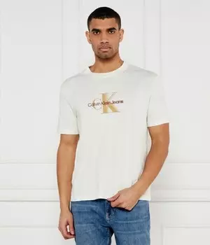 Футболка Calvin Klein Jeans Regular Fit с логотипом, экрю