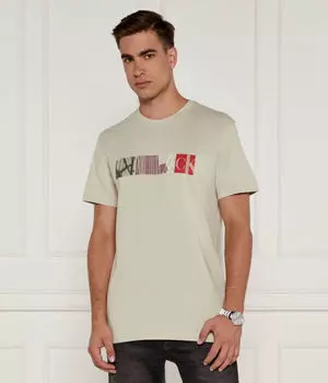 Футболка Calvin Klein Jeans с изображением городского квартала, бежевый