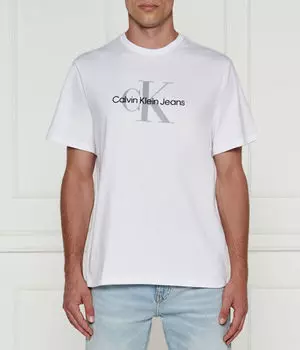 Футболка Calvin Klein Jeans с логотипом, белый / серо-черный