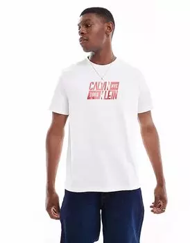 Футболка Calvin Klein Jeans с принтом в стиле ретро в стиле nyc белого и красного цветов