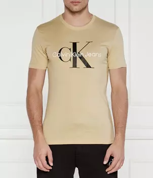 Футболка CALVIN KLEIN JEANS Slim Fit, бежевый