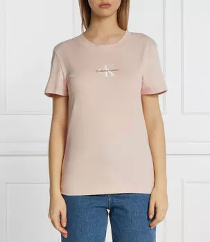 Футболка CALVIN KLEIN JEANS Slim Fit, пудрово-розовый