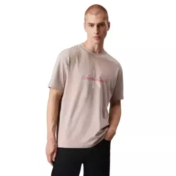 Футболка Calvin Klein Textured Monologo, бежевый