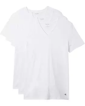 Футболка Calvin Klein Underwear Cotton Classics 3-pack V-neck T-shirt, цвет White/White