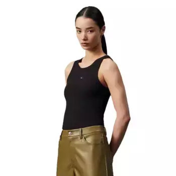 Футболка Calvin Klein Woven Label Rib, черный