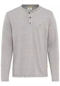 Футболка Camel Active Langarm Henley aus nachhaltigen Baumwollmix, серый