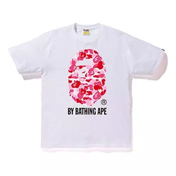 Футболка camo ape head logo t-shirt 'white pink' A Bathing Ape, белый
