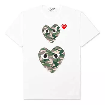 Футболка camouflage two heats logo tee 'white' Comme Des Garcons Play, белый