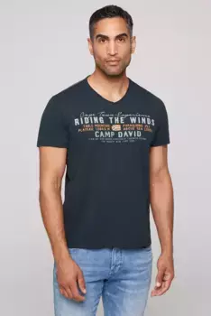 Футболка CAMP DAVID, хлопок, синий