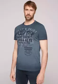 Футболка CAMP DAVID с эффектной надписью спереди, синий