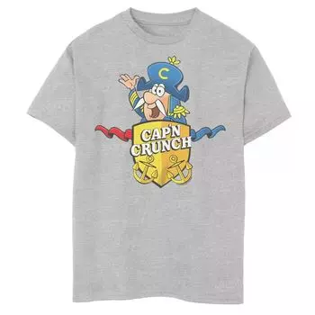 Футболка Captain Crunch Capitan Crest Shield для мальчиков 8–20 лет с графическим рисунком Licensed Character