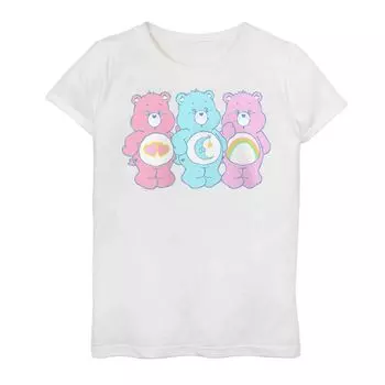 Футболка Care Bears для девочек 7–16 лет с изображением медведя Cheer Bear перед сном Bear Love A Lot Bear Licensed Character