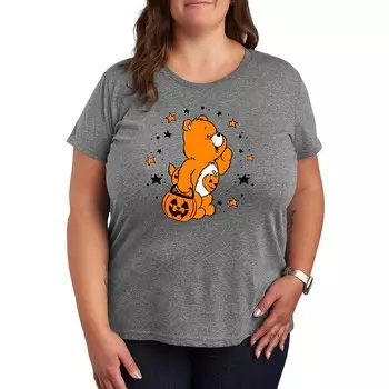 Футболка Care Bears размера плюс с рисунком «Хэллоуин» или с милым рисунком Licensed Character, цвет Heather Gray