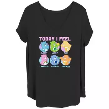 Футболка Care Bears Today I Feel для юниоров с V-образным вырезом больших размеров Licensed Character