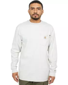 Футболка Carhartt Flame-Resistant Force Cotton Long Sleeve, цвет Light Gray