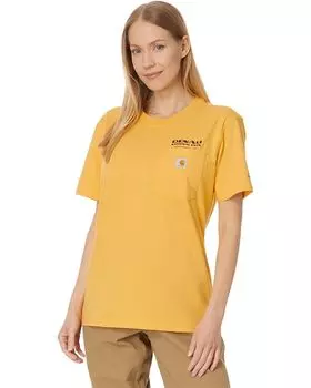 Футболка Carhartt Loose Fit Heavyweight Short Sleeve Denali National Park Graphic, цвет Vivid Yellow Heather