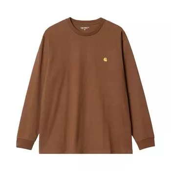 Футболка Carhartt WIP Chase с длинными рукавами, цвет Тамаринд/золото