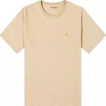 Футболка Carhartt WIP Chase 'Sable/Gold', коричневый