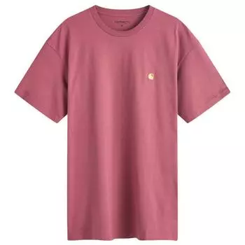 Футболка Carhartt Wip Chase T-Shirt, цвет Dusty Fuchsia & Gold