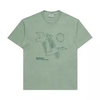 Футболка Carhartt WIP Flying Ducks T-Shirt Duck Green Garment Dyed, зеленый