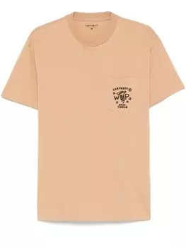 Футболка Carhartt WIP Fragments с карманом, коричневый