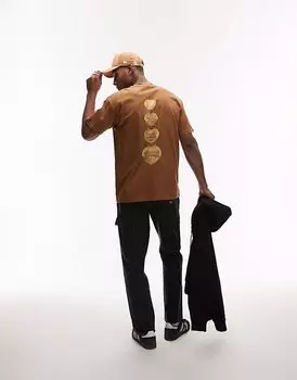 Футболка Carhartt WIP hartt chain с графическим принтом коричневого цвета