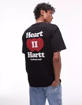 Футболка Carhartt WIP Heart II с принтом на спине в виде мотива Hartt черного цвета