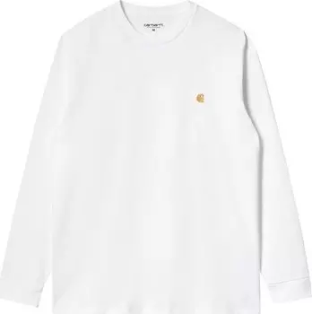 Футболка Carhartt WIP Long-Sleeve Chase T-Shirt 'White/Gold', разноцветный