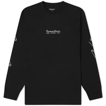 Футболка Carhartt Wip Long Sleeve Safety Pin, цвет Black & White