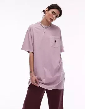 Футболка Carhartt WIP nelson grand розового цвета