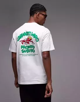Футболка Carhartt WIP pronto свободного кроя с мотивом белого цвета