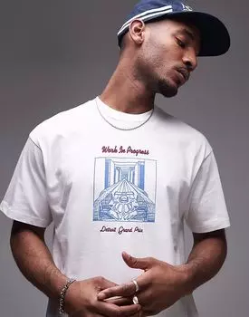 Футболка Carhartt WIP racer с графическим принтом белого цвета