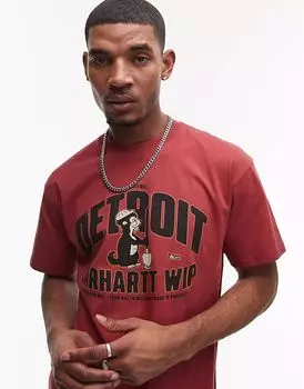 Футболка Carhartt WIP с андеграундной графикой красного цвета