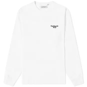 Футболка Carhartt WIP с длинным рукавом и рисунком пейсли, белый/черный