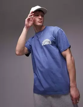 Футболка Carhartt WIP с джазовым принтом синего цвета