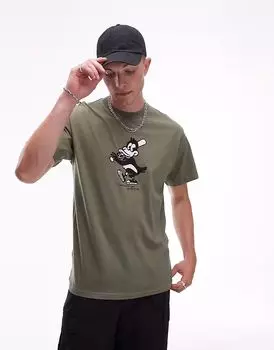 Футболка Carhartt WIP с графическим принтом хоумрана темно-зеленого цвета