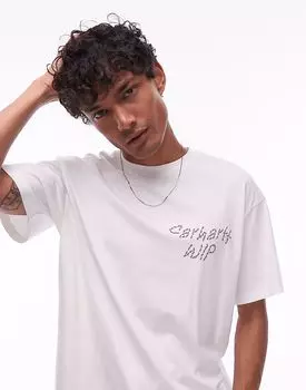 Футболка Carhartt WIP с рисунком подсолнуха белого цвета