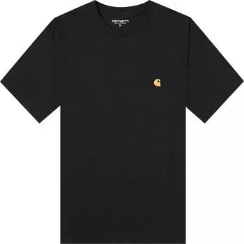 Футболка Carhartt WIP Short-Sleeve Chase T-Shirt 'Black/Gold', черный