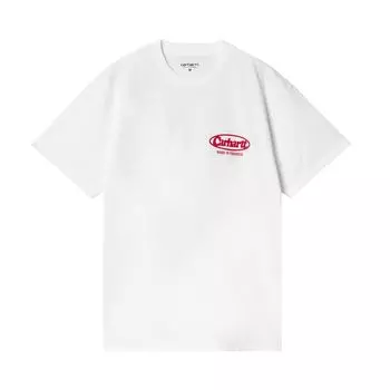 Футболка Carhartt WIP Short-Sleeve Logo T-Shirt 'White', белый