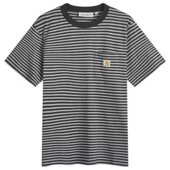 Футболка Carhartt Wip Verner Stripe Pocket, черный/серый