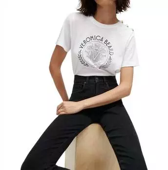 Футболка Carla Logo в белом/темно-синем цвете Veronica Beard