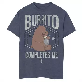 Футболка Cartoon Network с рисунком «We Bare Bears Grizzly Burrito Completes Me» для мальчиков 8–20 лет Licensed Character
