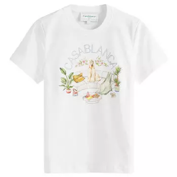 Футболка Casablanca Appartement Dans Les Airs Fitted T-Shirt, белый