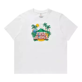 Футболка Casablanca Casa Beach Wave Printed Oversized T-Shirt 'White', белый