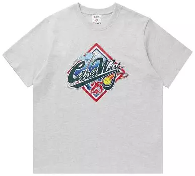 Футболка Casablanca Casa Way World Series Printed T-Shirt 'Grey Marle', серый