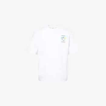 Футболка Casablanca Montagne Sportif с вышитым логотипом, белый