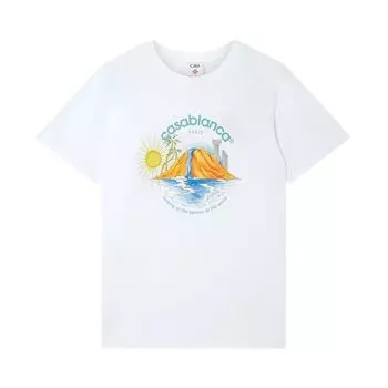Футболка Casablanca Oasis Printed T-Shirt 'White', белый
