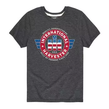 Футболка Case IH Americana Badge с графическим рисунком для мальчиков 8–20 лет Licensed Character, серый