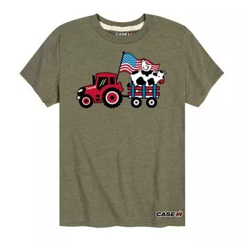 Футболка Case IH Americana Tractor Cow для мальчиков 8–20 лет с рисунком коровы Licensed Character